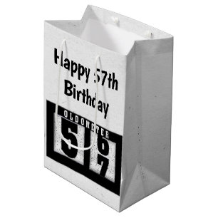 Sac Cadeau Moyen 57e anniversaire Odomètre noir