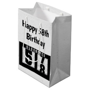 Sac Cadeau Moyen 58e anniversaire Odomètre noir