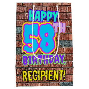 Sac Cadeau Moyen 58e anniversaire : Regard amusant inspiré du graff