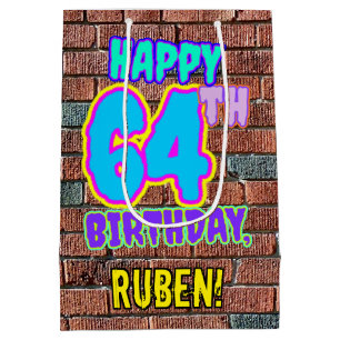 Sac Cadeau Moyen 64e anniversaire : Amusant, Graffiti urbain inspir