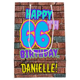 Sac Cadeau Moyen 66e anniversaire : Amusant, Graffiti urbain inspir