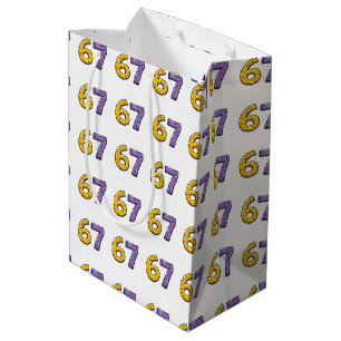 Sac Cadeau Moyen 67 Aucune Signification Jaune et Violet