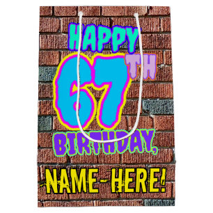 Sac Cadeau Moyen 67e anniversaire : Amusant, Graffiti urbain inspir