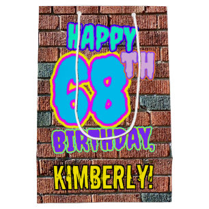 Sac Cadeau Moyen 68e anniversaire : Amusant, Graffiti urbain inspir
