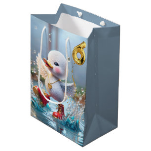 Sac Cadeau Moyen 6e anniversaire Duckkling Dancing in a Puddle