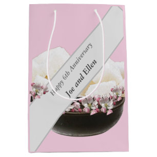 Sac Cadeau Moyen 6e anniversaire Mariage, fer et sucre
