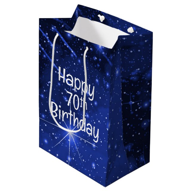 Sac Cadeau Moyen 70e anniversaire Star Galaxy (Devant Angle)