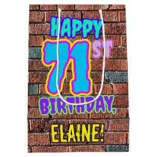 Sac Cadeau Moyen 71e anniversaire : Amusant, Graffiti urbain inspir