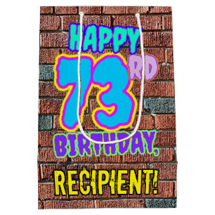 Sac Cadeau Moyen 73e anniversaire : Amusant, Graffiti urbain inspir