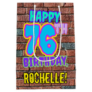 Sac Cadeau Moyen 76e anniversaire : Amusant, Graffiti urbain inspir