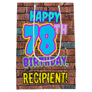 Sac Cadeau Moyen 78e anniversaire : Amusant, Graffiti urbain inspir