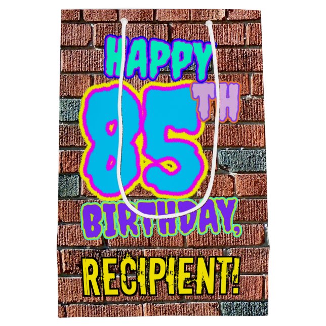 Sac Cadeau Moyen 85e anniversaire : Amusant, Graffiti urbain inspir (Dos)