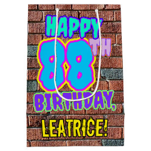 Sac Cadeau Moyen 88e anniversaire : Amusant, Graffiti urbain inspir