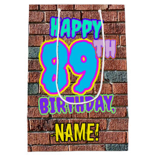 Sac Cadeau Moyen 89e anniversaire : Amusant, Graffiti urbain inspir