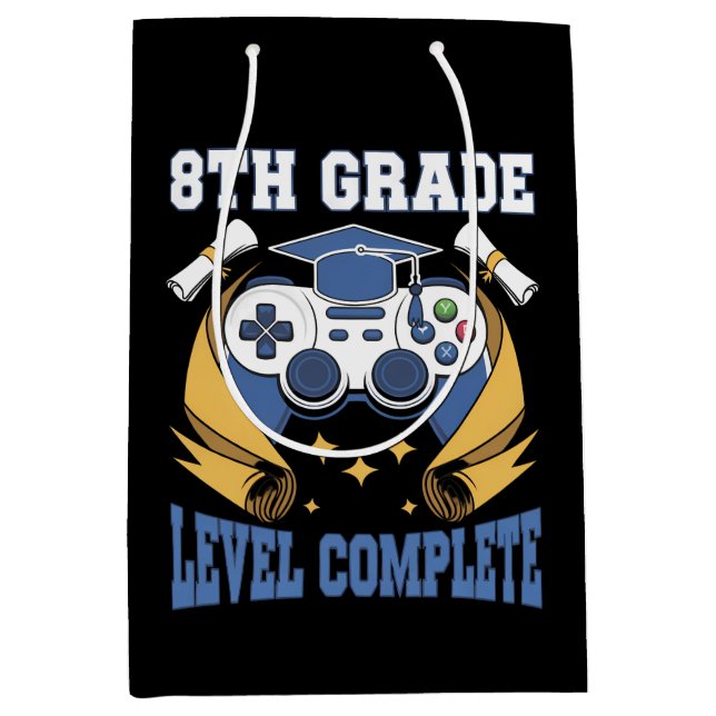 Sac Cadeau Moyen 8e année Niveau Complet Jeu Gamer Graduation (Devant)