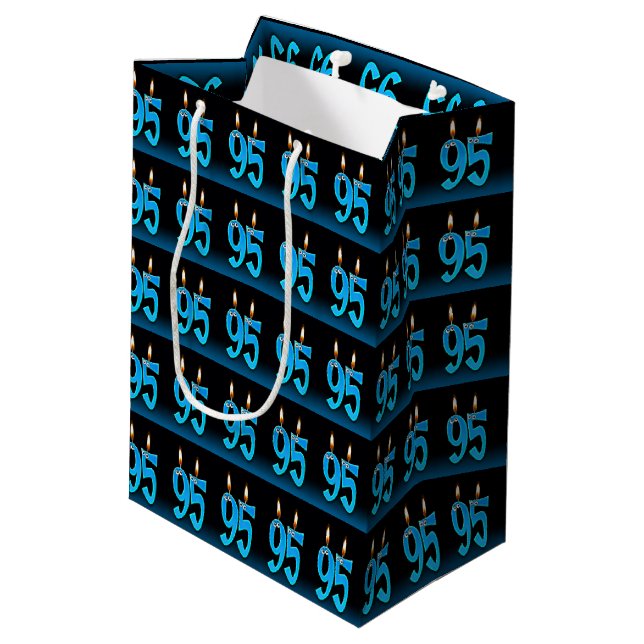 Sac Cadeau Moyen 95e anniversaire avec des bougies (Dos Angle)