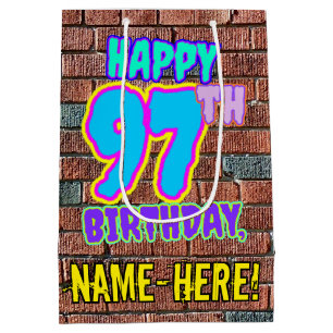 Sac Cadeau Moyen 97e anniversaire : Amusant, Graffiti urbain inspir