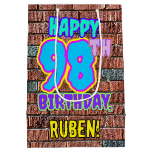 Sac Cadeau Moyen 98e anniversaire : Amusant, Graffiti urbain inspir