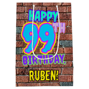 Sac Cadeau Moyen 99e anniversaire : Amusant, Graffiti urbain inspir
