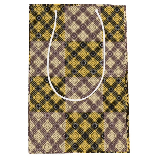 Sac Cadeau Moyen à damiers Motif.02 (Devant)