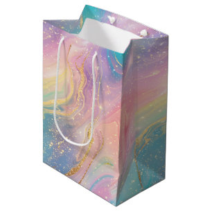 Sac Cadeau Moyen Abstrait Pastel Parties scintillant Motif sans cou