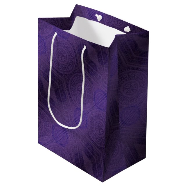 Sac Cadeau Moyen Acceptation | Médaillons de méditation violette (Devant Angle)