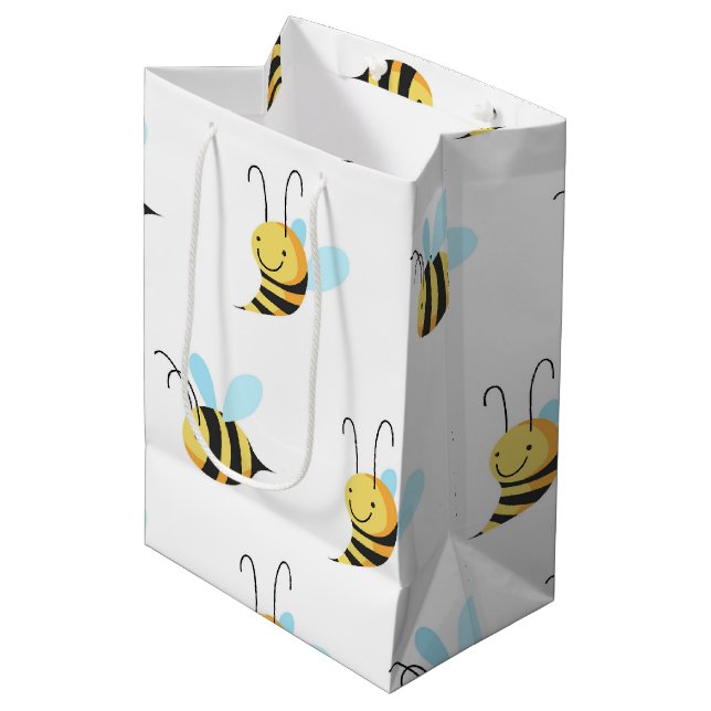 Sac Cadeau Moyen Adorable gaffez le motif d'abeille (Devant Angle)