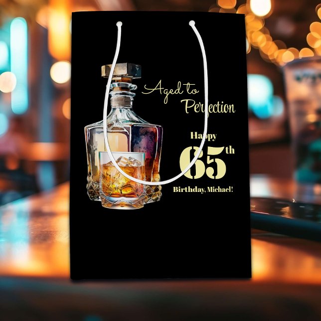 Sac Cadeau Moyen Aged to Perfection Men's 65th Whiskey Birthday  (Créateur téléchargé)