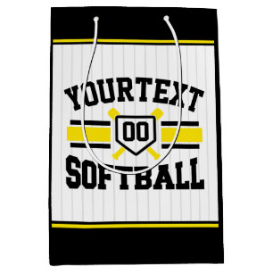 Sac Cadeau Moyen AJOUT PERSONNALISÉ NOM Softball Player Varsity Tea