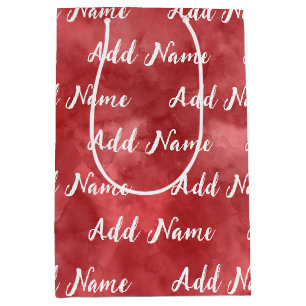 Sac Cadeau Moyen Ajouter un nom Couleur rouge personnalisée