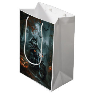 Sac Cadeau Moyen Alaskan Malamute équitation moto Halloween effraya