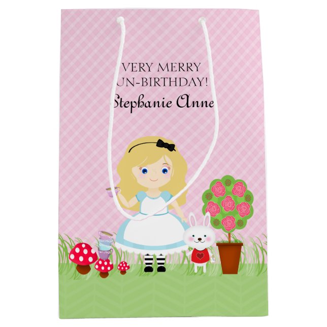 Sac Cadeau Moyen Alice et son Tea Party (Devant)