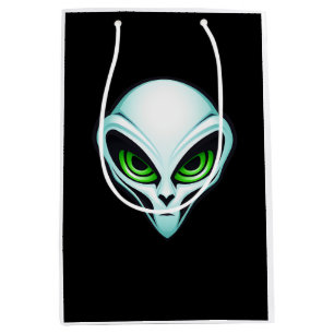 Sac Cadeau Moyen Alien UFO Abduction espace fête d'anniversaire