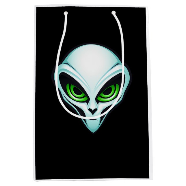 Sac Cadeau Moyen Alien UFO Abduction espace fête d'anniversaire (Devant)