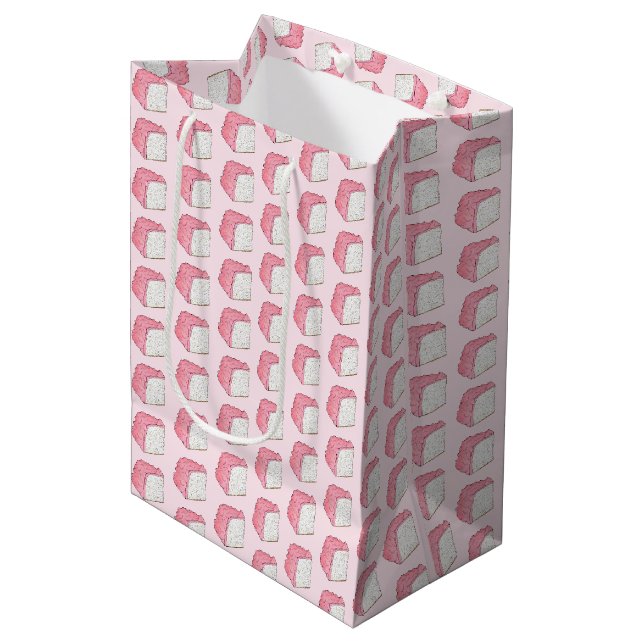 Sac Cadeau Moyen Aliments Angel rose Éponge Gâteau Tranches Cuisson (Devant Angle)