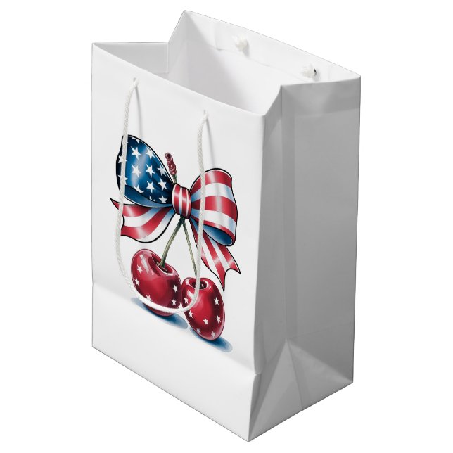 Sac Cadeau Moyen American Bow With Cherries  (Devant Angle)