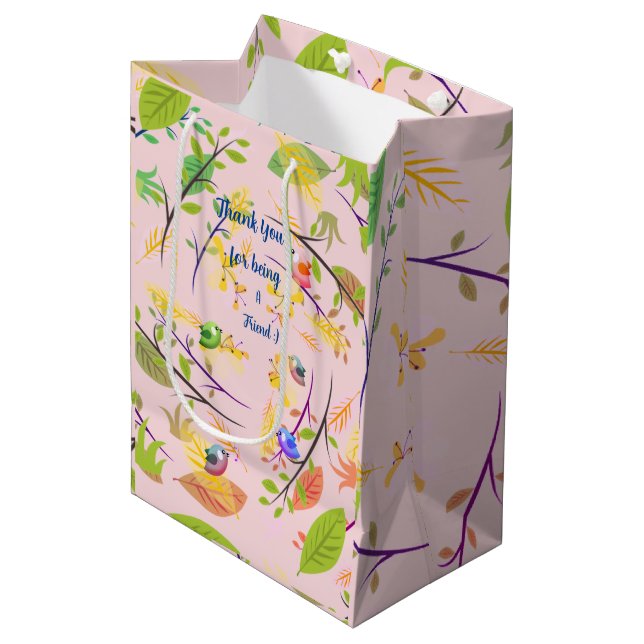 Sac Cadeau Moyen Amis Amusants - (Devant Angle)