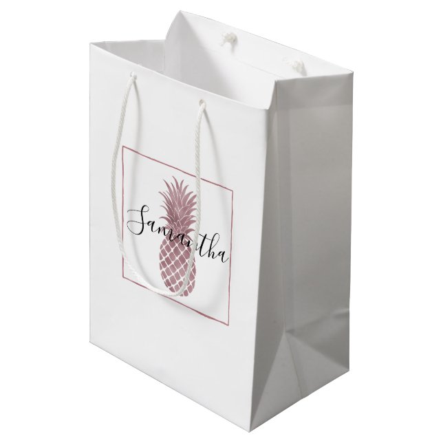 Sac Cadeau Moyen Ananas rose (Devant Angle)
