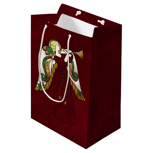 Sac Cadeau Moyen Ange de vacances (Devant Angle)
