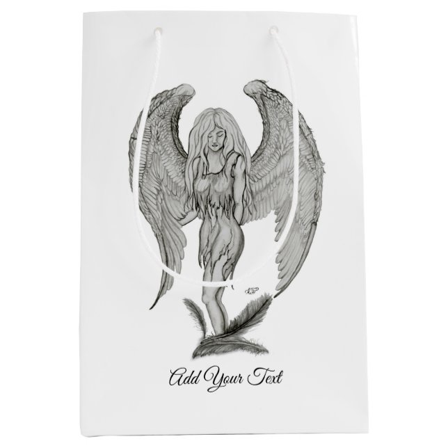 Sac Cadeau Moyen Angel, Ajouter votre texte (Devant)