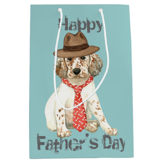 Sac Cadeau Moyen Anglais Setter Papa (Devant)