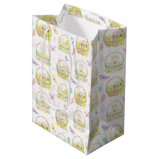 Sac Cadeau Moyen Animaux de Pâques Pâques (Devant Angle)