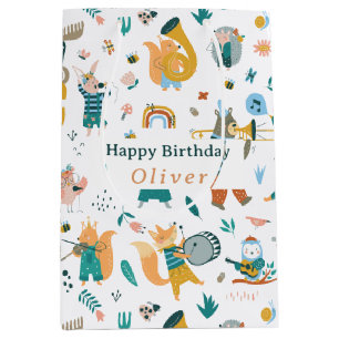 Sac Cadeau Moyen Animaux mignons Bande Anniversaire