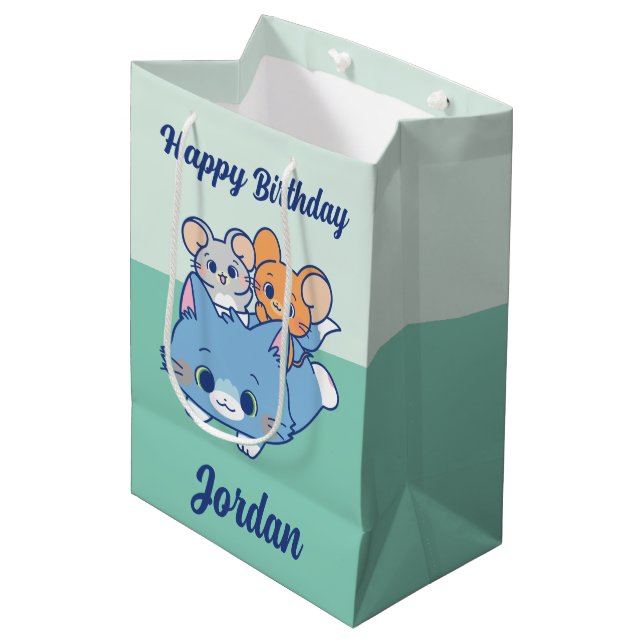 Sac Cadeau Moyen Anime Tom, Jerry et Tuffy (Devant Angle)