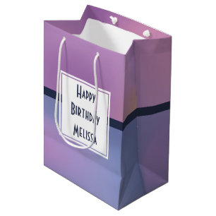 Sac Cadeau Moyen Anniversaire Abstrait Moderne Tourbillonnant Rose