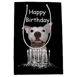 Sac Cadeau Moyen Anniversaire blanc de Pitbull