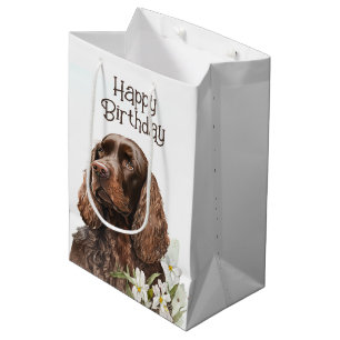 Sac Cadeau Moyen Anniversaire Chocolate Cocker Spaniel