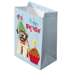 Sac Cadeau Moyen Anniversaire Cupcake Wheaten Terrier Medium Cadeau