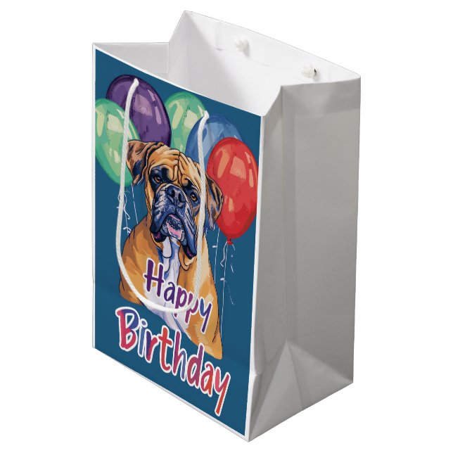 Sac Cadeau Moyen Anniversaire de Bullmastiff (Devant Angle)
