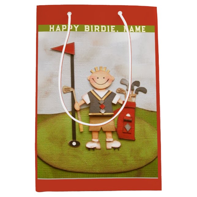 Sac Cadeau Moyen Anniversaire de golf (Devant)